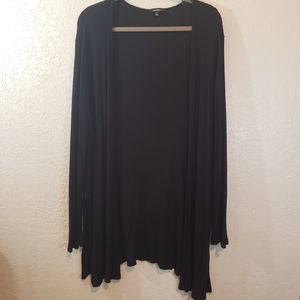 Ambiance Womens Long Open Cardigan Size 1X Black